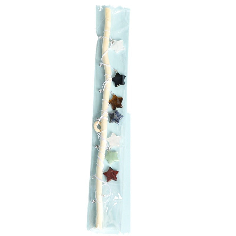 Natural crystal mushroom love wind chime window bell car decoration multi-color elegant home pendant living room balcony decoration