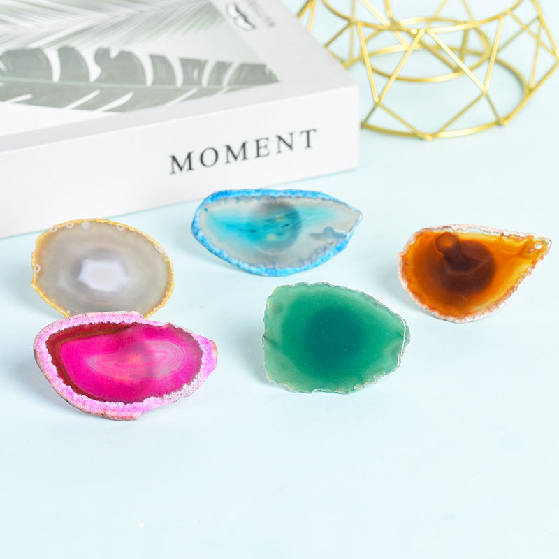 Natural agate raw stone transparent crystal colorful shining night light color changing street stall night market gift luminous toy