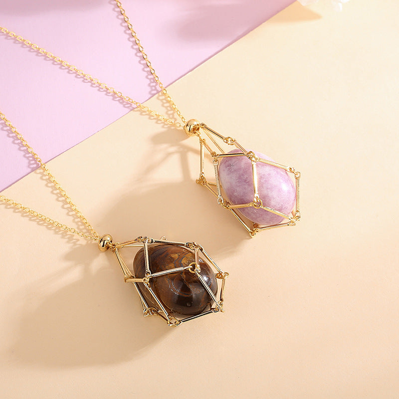 2024 Spring New Natural Energy Crystal Pendant Ins Niche Design Valentine's Day Bag Peace Necklace