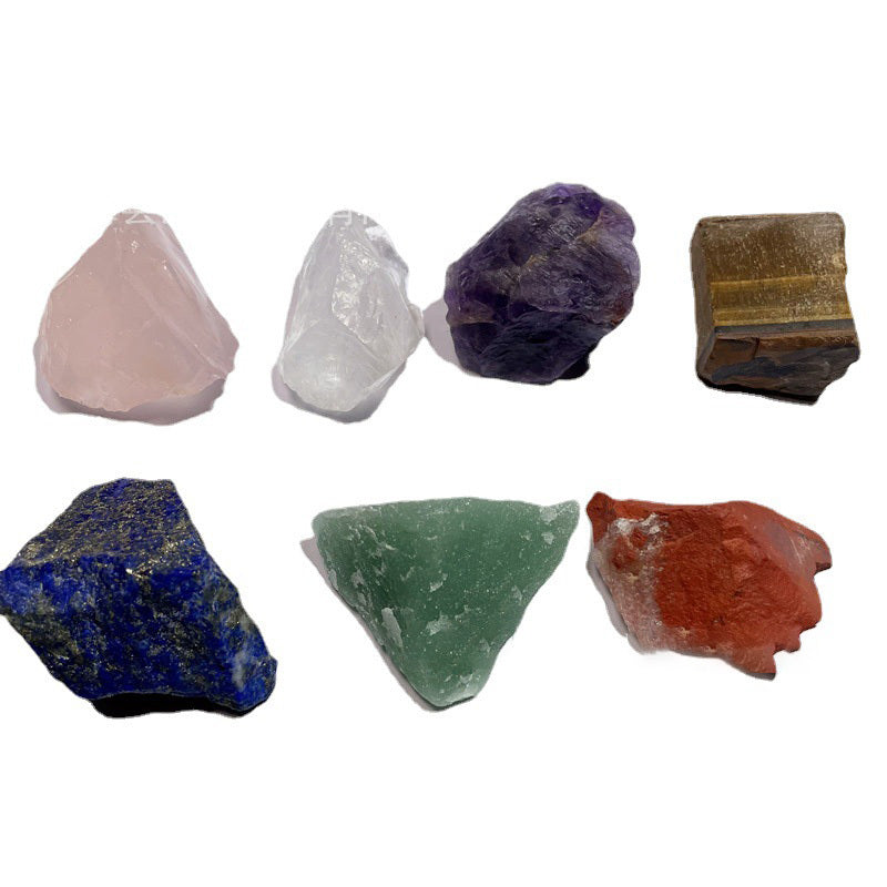 Seven Chakra Natural Crystal Raw Stone Ornaments Seven Color Healing Stones Yoga Meditation Energy Stones