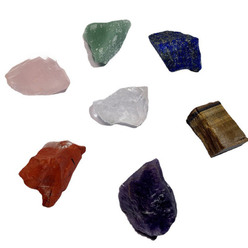 Seven Chakra Natural Crystal Raw Stone Ornaments Seven Color Healing Stones Yoga Meditation Energy Stones