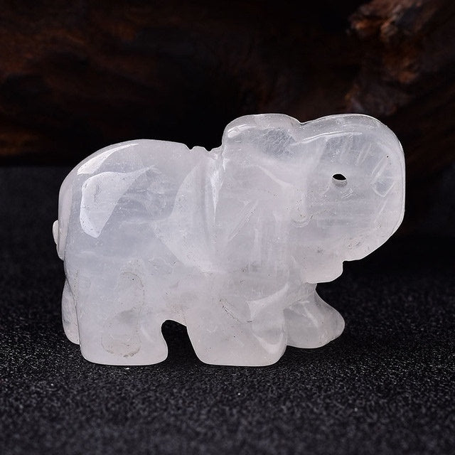 1PC natural crystal rose quartz elephant amethyst obsidian