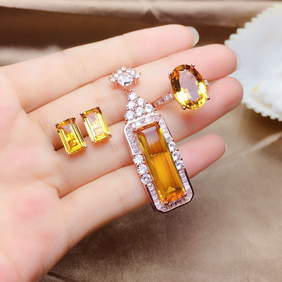 Citrine Suit Female Crystal Clean Sparkle