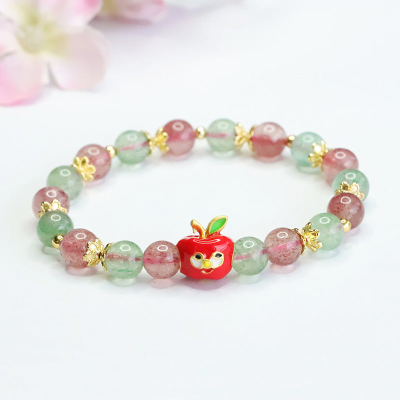 Natural red and green strawberry crystal bracelet Christmas peace fruit bracelet CB3111406 