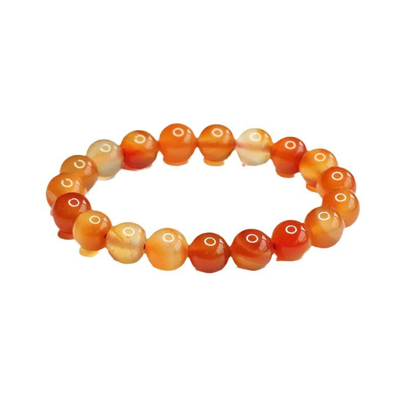 Natural primary color agate bracelet ice candy red and yellow chalcedony bracelet MN3121403