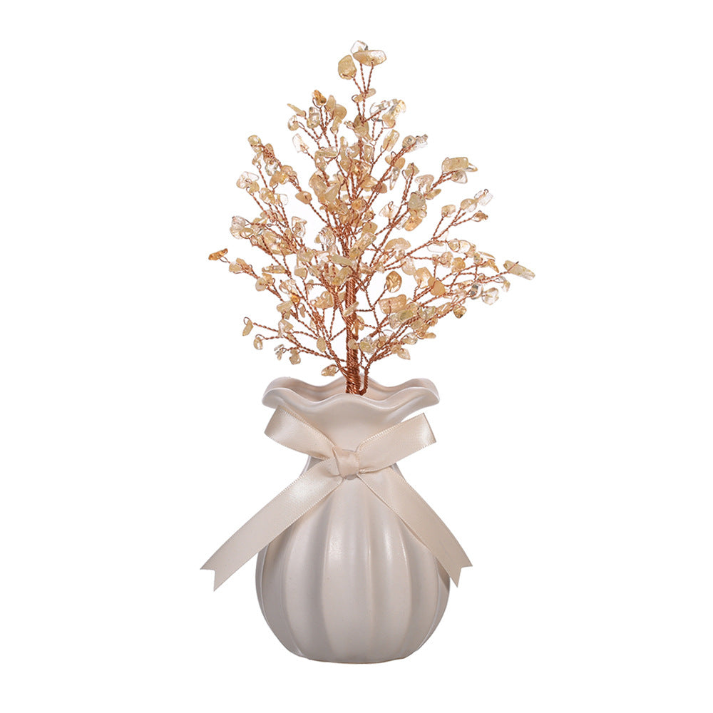 Creative ornaments for home office, birthday gifts, crystal gravel source sales vase, crystal tree 