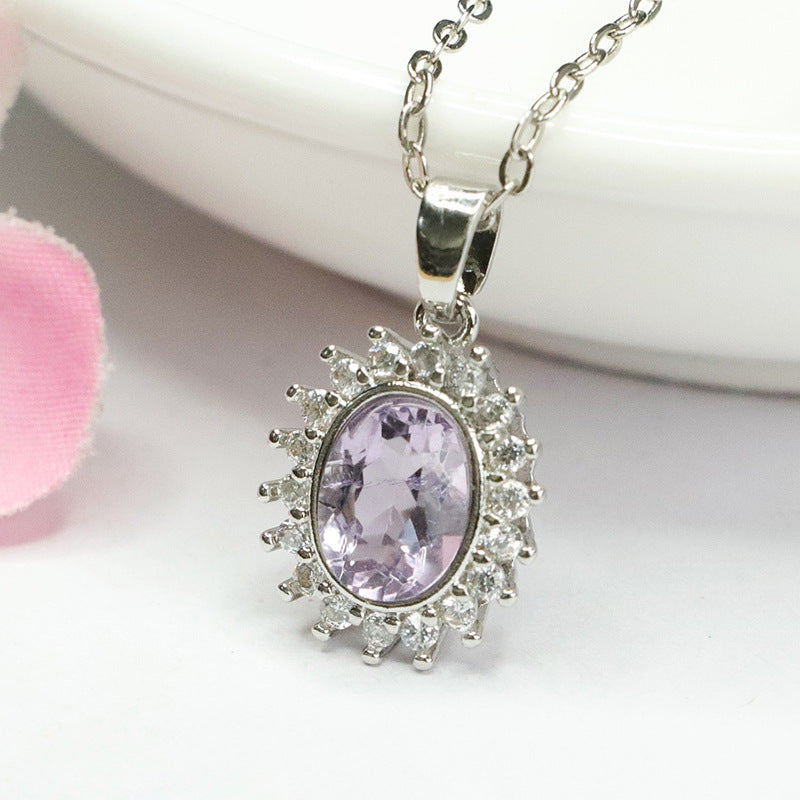 Natural Amethyst Pendant Purple Colorful Jewelry Necklace Fashion Jewelry CB4041902 