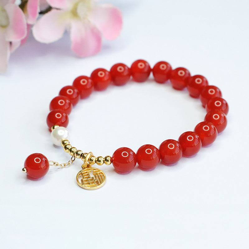 Natural red agate bracelet Acacia Doufu brand lifting bracelet for women MN4011503