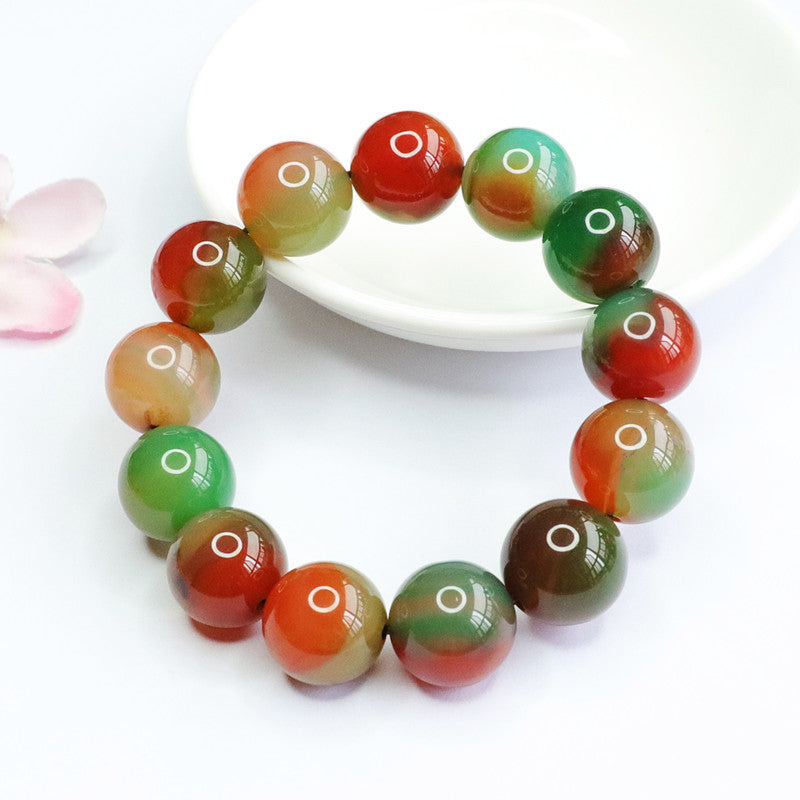 Natural pretty agate bracelet multi-treasure chalcedony bracelet colorful gem jewelry MN2052403