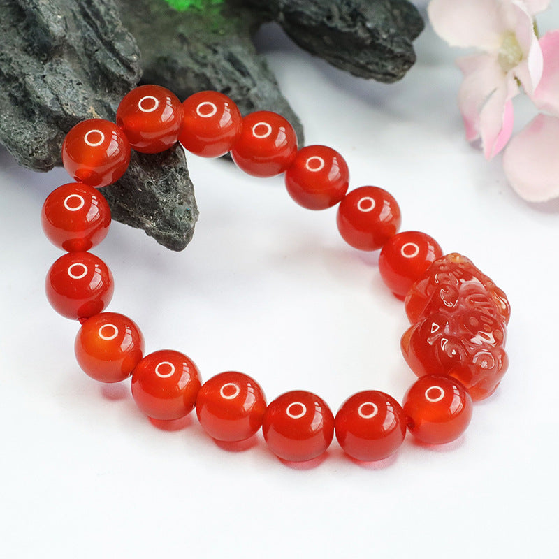 Red Agate Pixiu Bracelet Pigeon Blood Carnelian Bracelet MN3082501