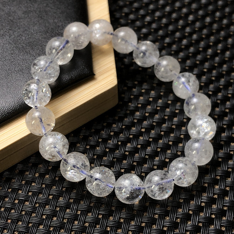 Natural white Asai bracelet non-artificial explosion high frequency rainbow white crystal single circle bracelet finished product manufacturer wholesale