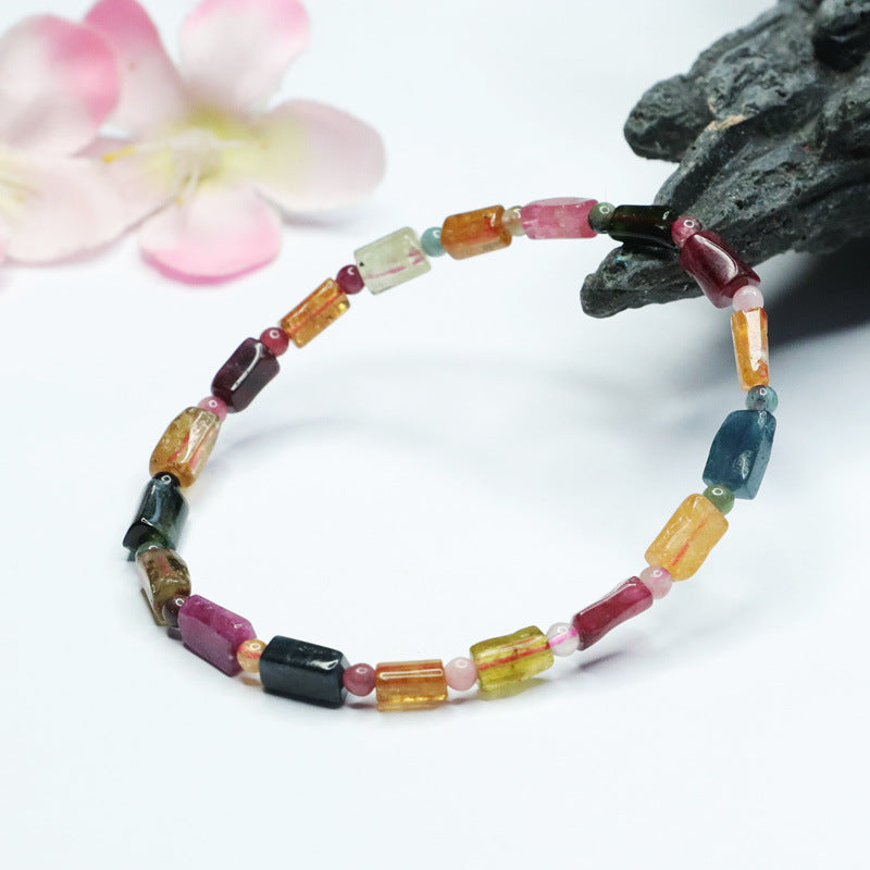 Natural Tourmaline Bracelet Candy Color Shape Bracelet Jewelry Colorful Treasure CB2112205 