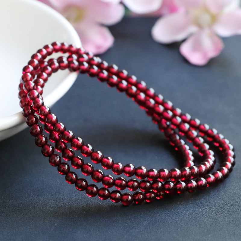 6A Natural Garnet Fully Transparent Burgundy Bracelet Women's Stone Crystal Jewelry CB2113012 