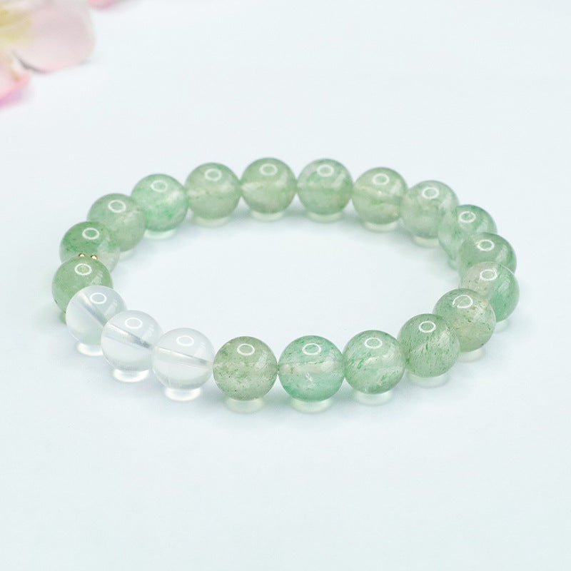 Natural strawberry crystal bracelet green strawberry white ghost bracelet colorful treasure CB3071804 