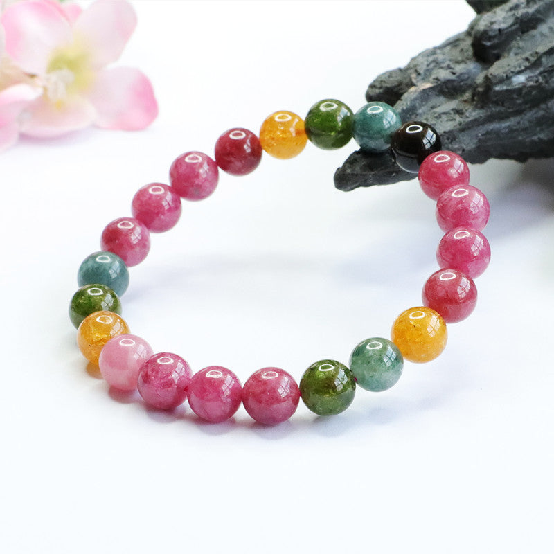 Natural Tourmaline Bracelet Brazilian Rainbow Bracelet 8mm Crystal Color Treasure Supply CB2081602 