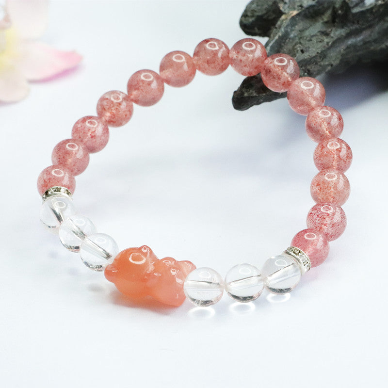 Natural strawberry crystal bracelet salt source agate bracelet crystal factory wholesale live broadcast CB3051506 