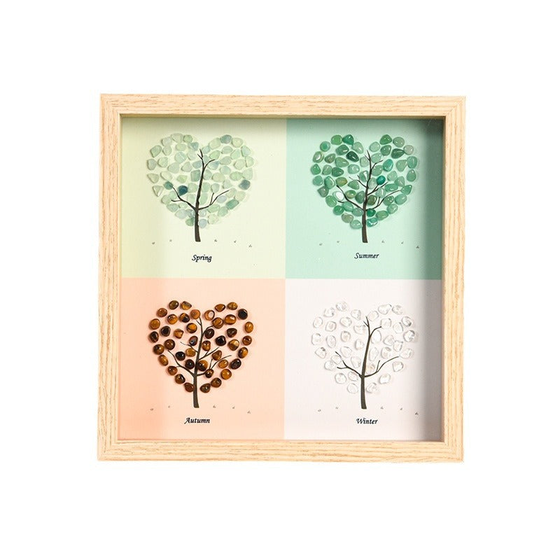 Four Seasons Tree Style Original Stone Crystal Photo Frame Table Setup New Tree Home Frame Home Festive Ornament Gift 