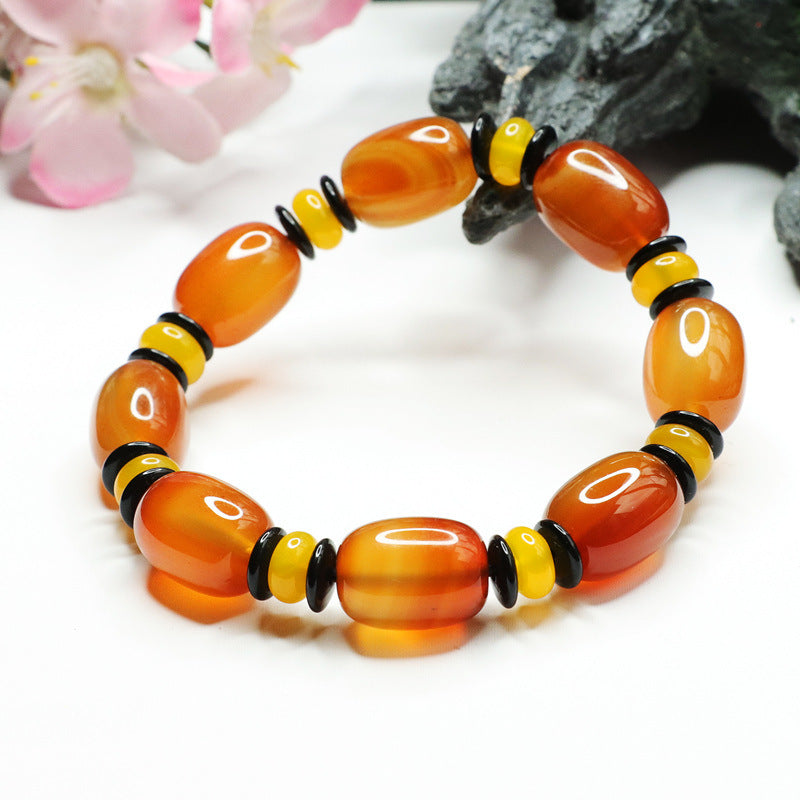 Natural red agate bracelet Passepartout chalcedony bracelet jewelry MN1122567