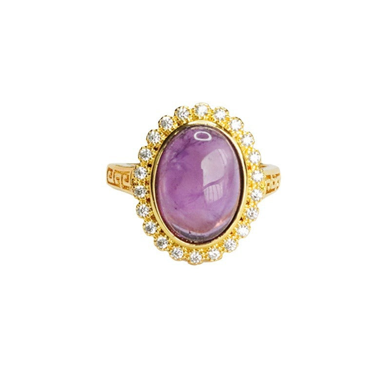 Natural Amethyst Ring Purple Colorful Jewelry Ring Fashion Ring CB4040505 