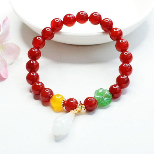 Natural red agate bracelet magnolia chalcedony bracelet diy jewelry MN2051612 