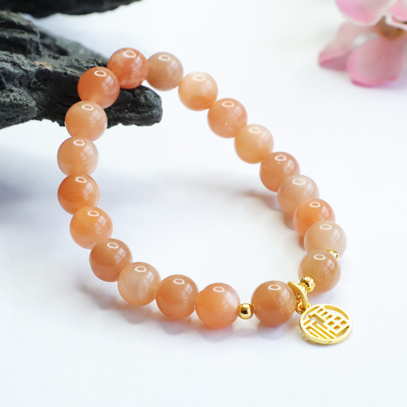 Natural Orange Moonlight Bracelet Sunstone Bracelet Crystal Jewelry CB2102613 