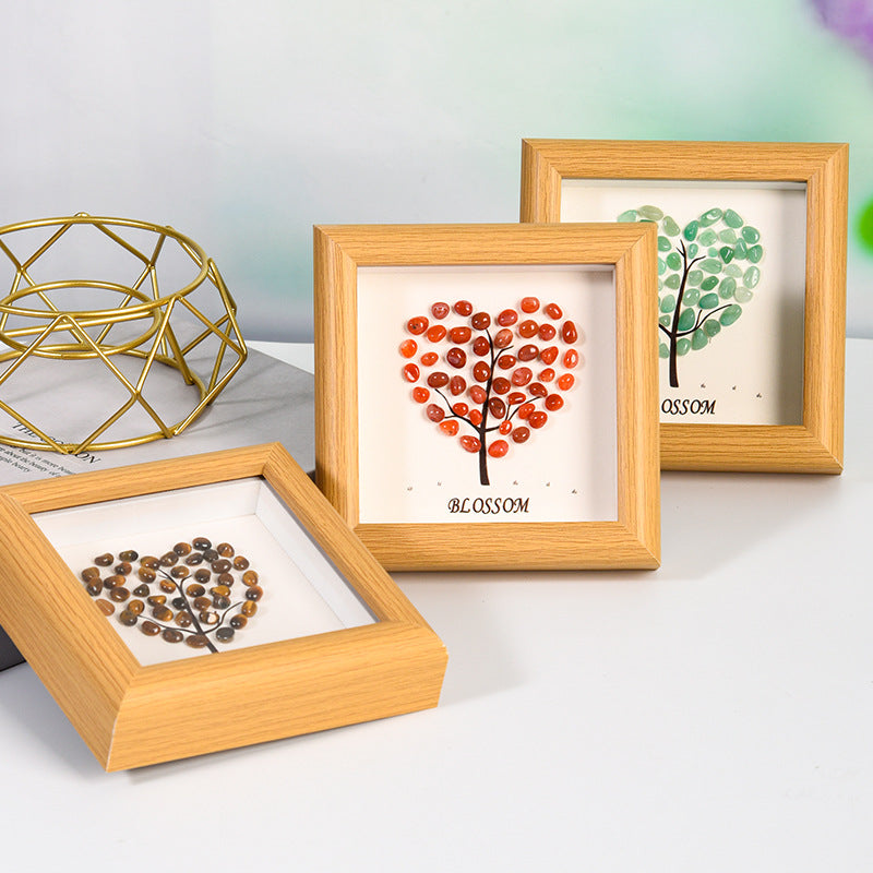 Love style original stone crystal photo frame table setting new tree house picture frame home festive ornament gift 