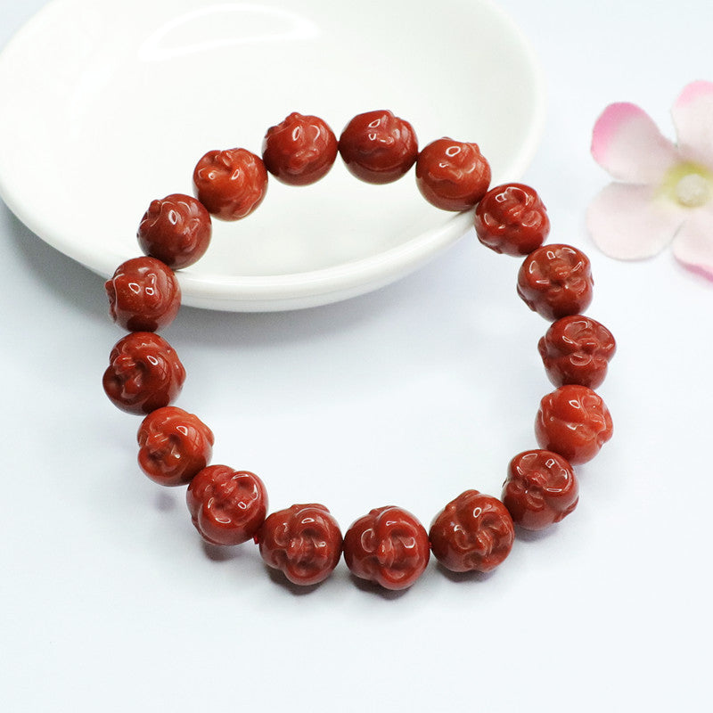 Natural Southern Red Agate Bracelet Full of Flesh and Color Buddha Head Bracelet MN2053005 