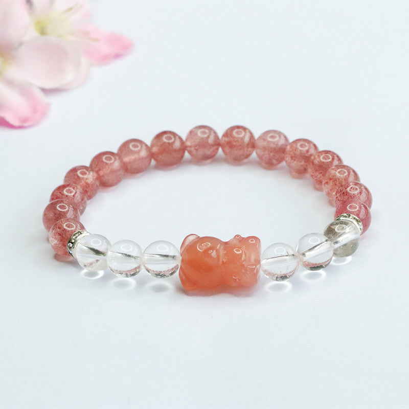 Natural strawberry crystal bracelet salt source agate bracelet crystal factory wholesale live broadcast CB3051506 