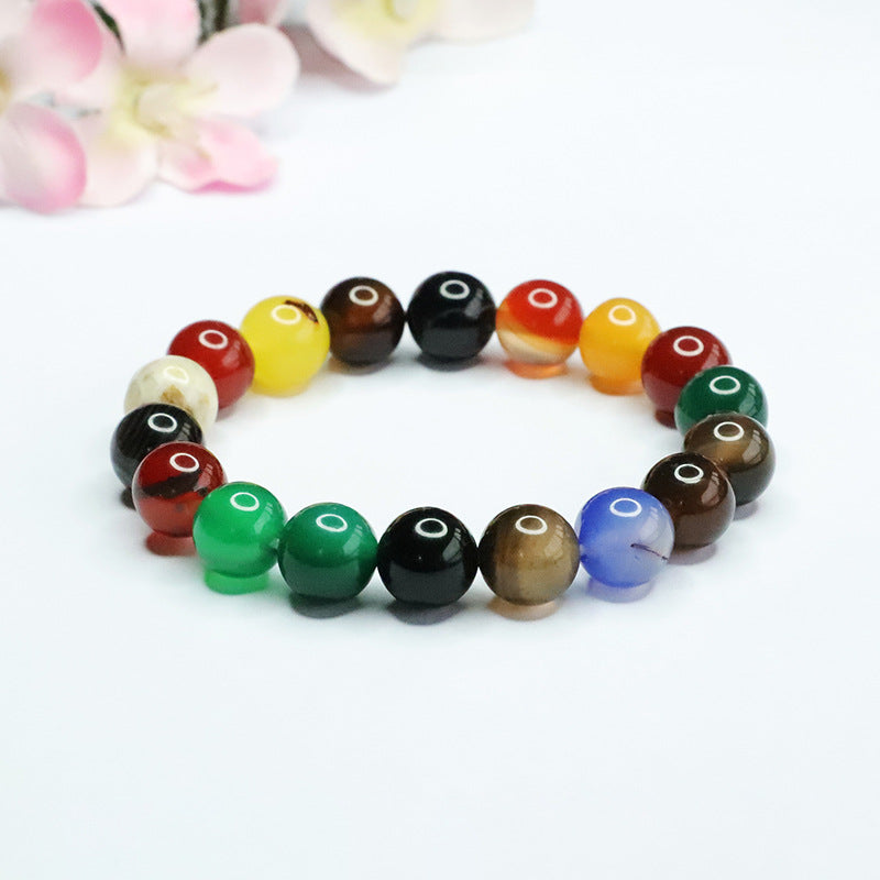 Natural Agate Bracelet Colorful Chalcedony Bracelet Single Circle Women CB3050505