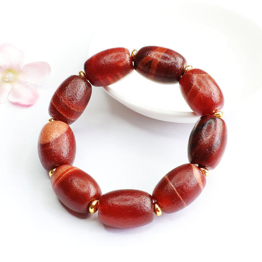 Natural old material red agate passepartout bracelet bracelet jewelry MN2042110 