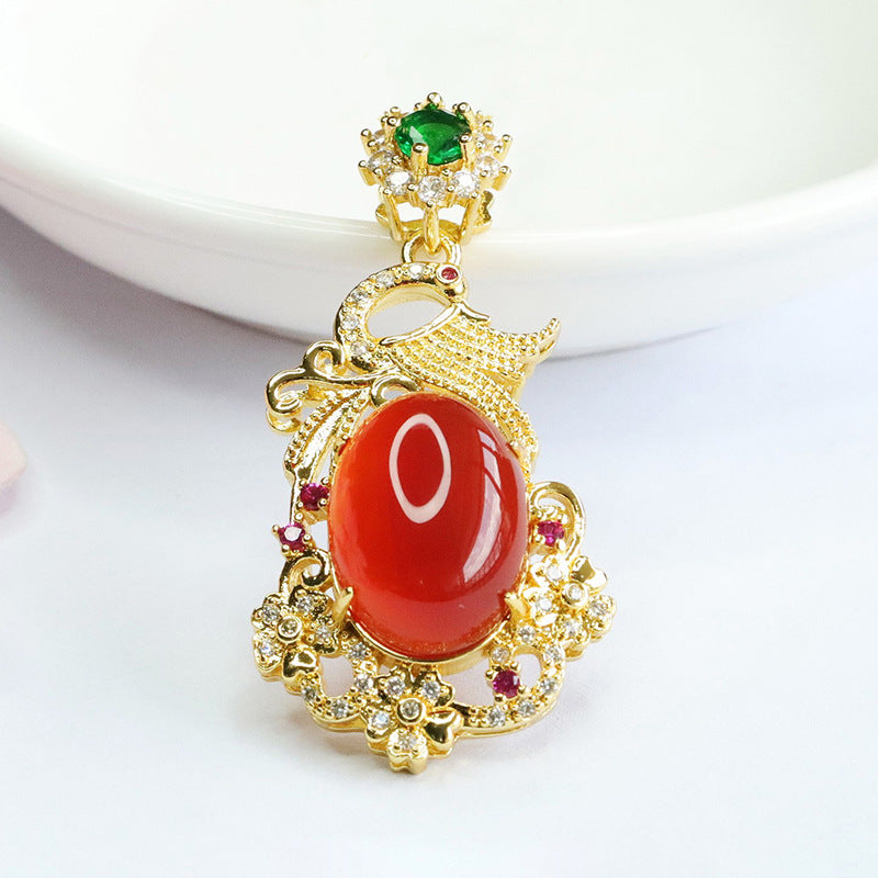 Carnelian Phoenix Pendant Dove Egg Carnelian Necklace MN3072007