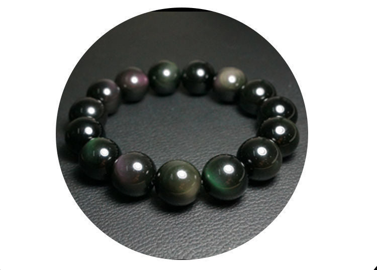 Customized natural rainbow eye obsidian bracelet couple style cat eye bracelet CB2040901 