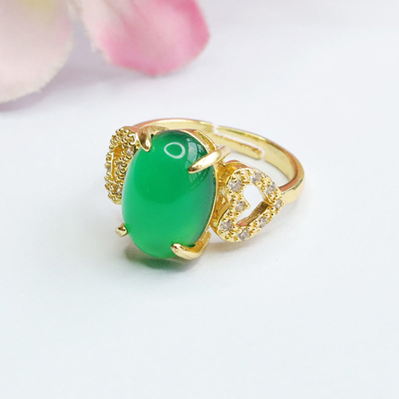 Natural red agate ring imperial chrysoprase ring vintage MN3110505