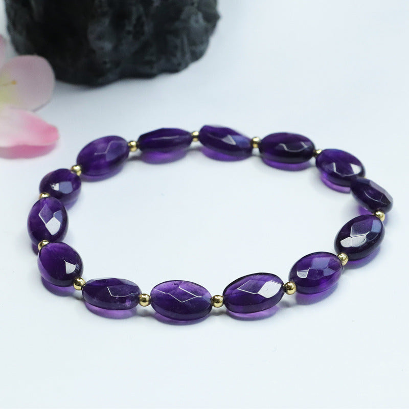 Natural Amethyst Bracelet Faceted Bracelet Single Circle Colorful Treasure Jewelry CB2120139 