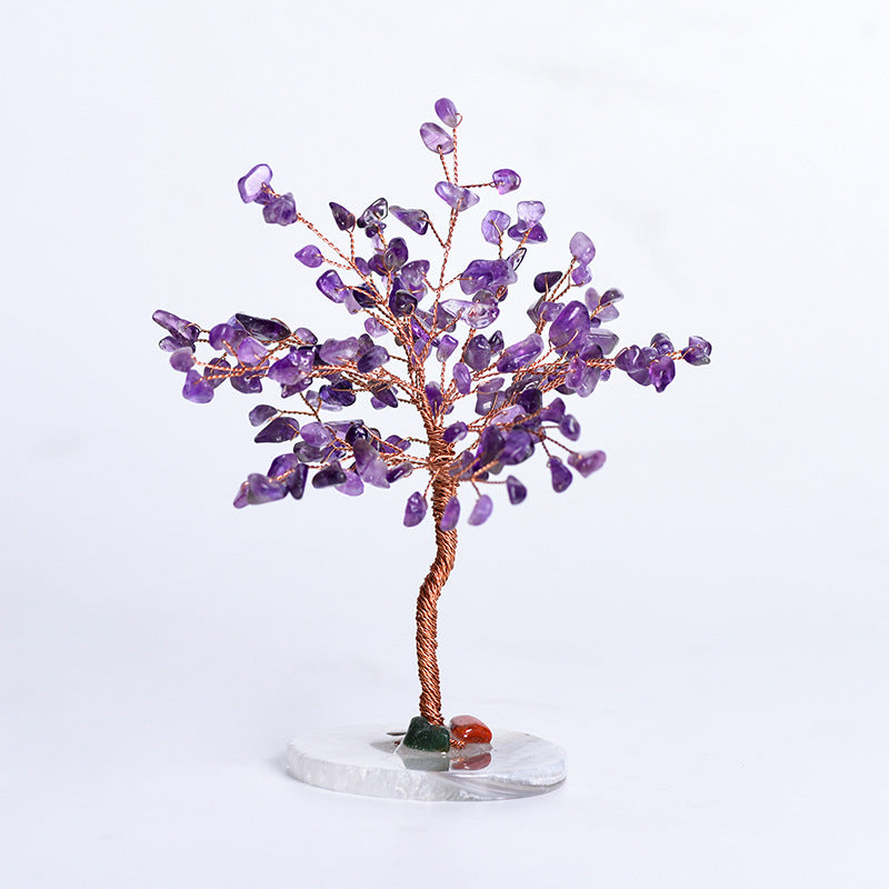 Amethyst Agate Base Crystal Tree Ornaments Crafts Amethyst Crystal Tree Home Office Desktop Creative Tree Decoration