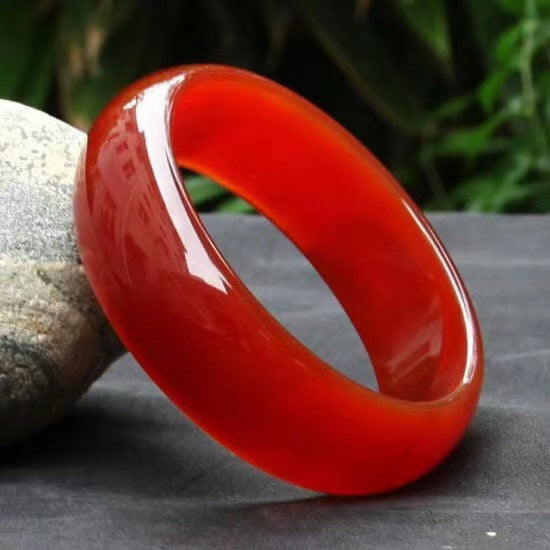 Natural chalcedony bracelet wide tire bracelet red agate crystal gemstone MN2052821