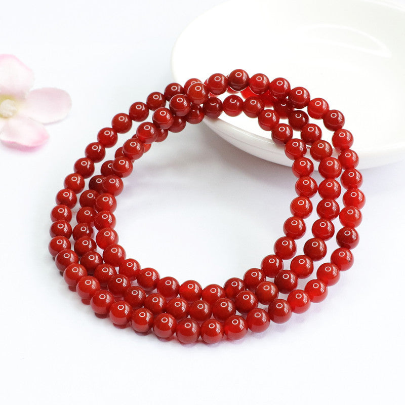 Red Agate Bracelet 108 Buddha Beads Necklace Southern Red Jewelry MN2041411 