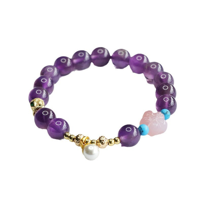 Natural Amethyst Bracelet Salt Source Agate Flower Bracelet Colorful Treasure CB4062602 