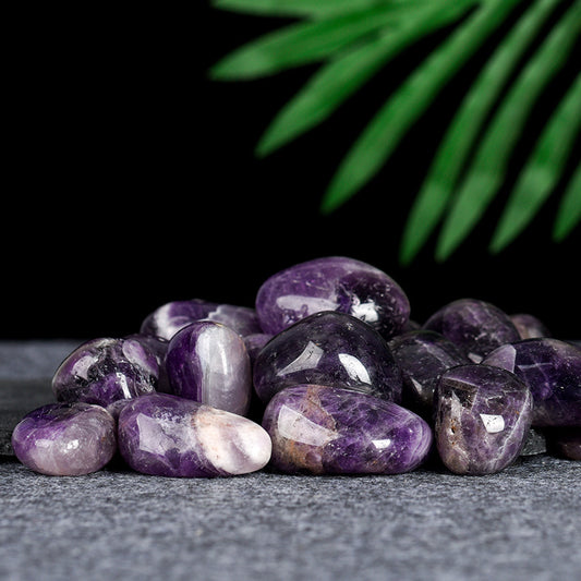 Demagnetized stone amethyst crystal tumbled stone powder crystal gravel fish tank stone home decoration ornaments healing stone 