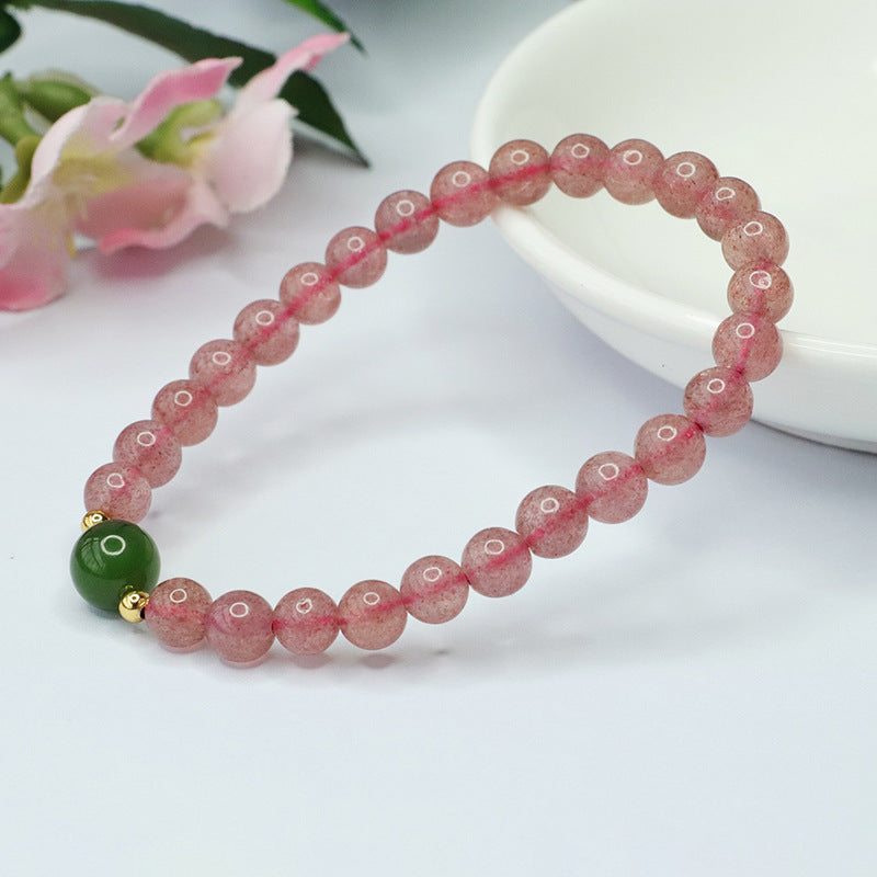 Natural Strawberry Crystal Bracelet Jasper Crystal Bracelet Colored Gemstone CB3091505 