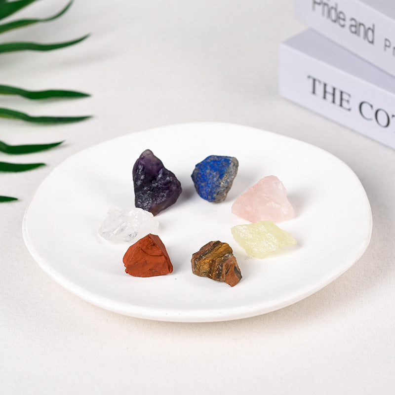 Spot popular natural crystal gravel aromatherapy stone irregular 7-color crystal rough stone 