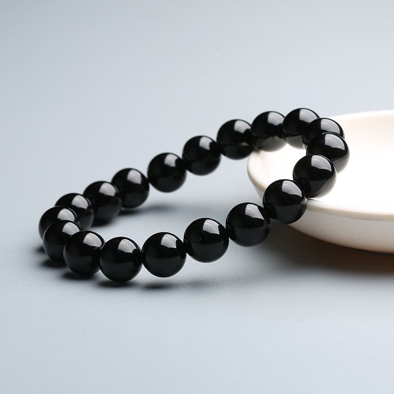 Natural red agate bracelet, round beads, chalcedony bracelet, black agate jewelry welfare MN2061316