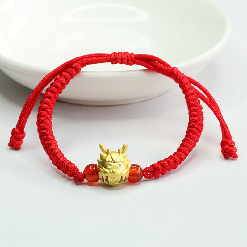 Natural Red Agate Bracelet Damo Fulong Bracelet Year of the Dragon Jewelry MN3122906