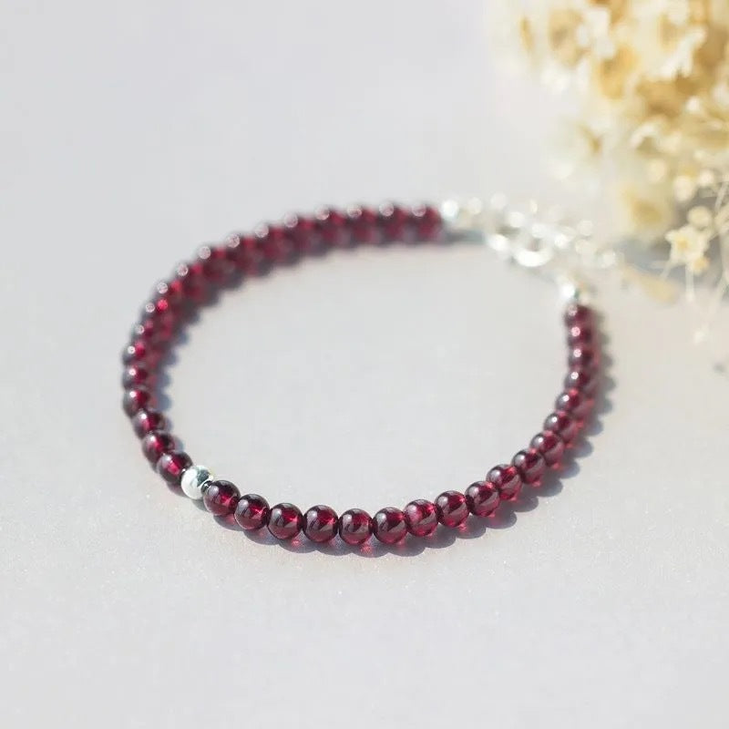 Purple tooth black garnet bead bracelet white gold ins fashion jewelry crystal jewelry CB2113014 