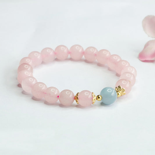 Natural pink crystal bracelet aquamarine single circle crystal bracelet for women CB4040402 