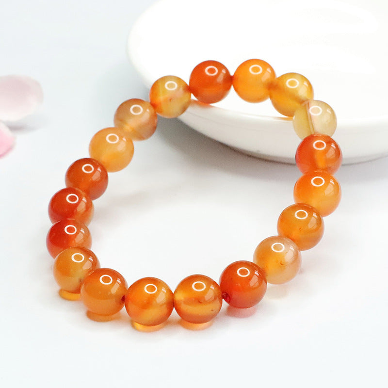 Natural primary color agate bracelet ice candy red and yellow chalcedony bracelet MN3121403