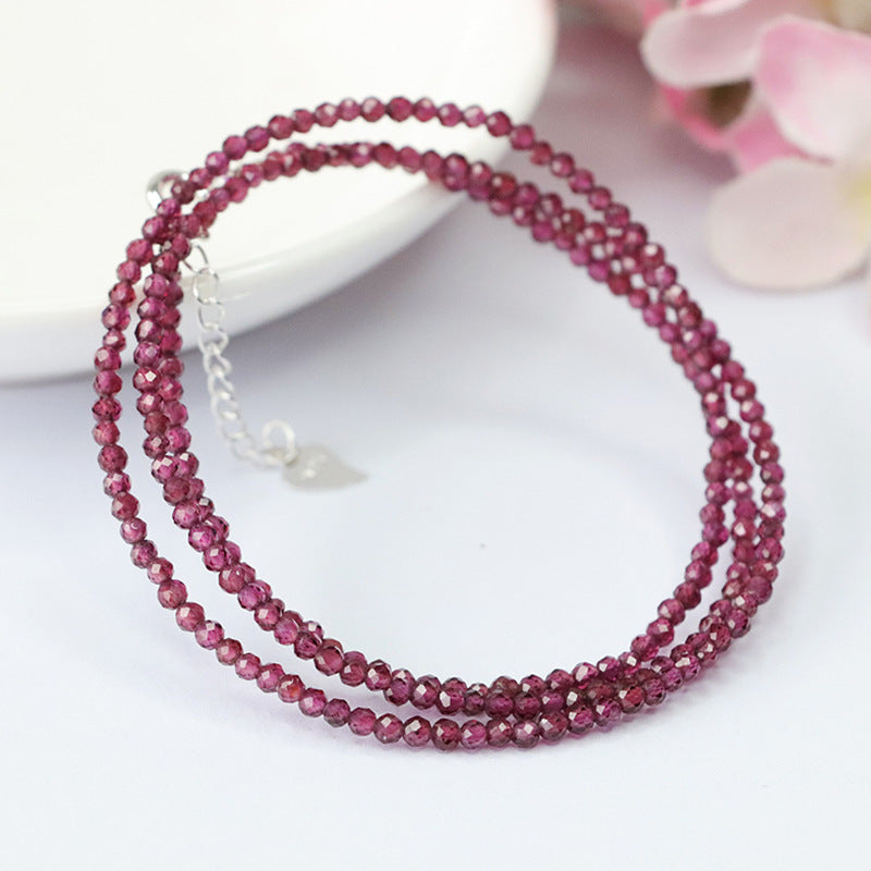 Garnet multi-circle bracelet faceted bead bracelet necklace for women CB3102207 