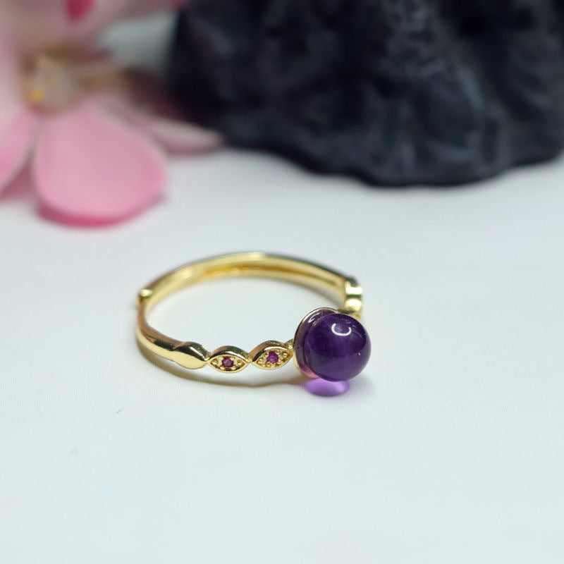 Amethyst Ring Women's Ring Popular Trendy Crystal Jewelry Live One Piece CB2120151 