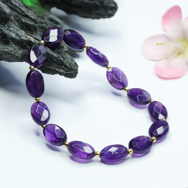 Natural Amethyst Bracelet Faceted Bracelet Single Circle Colorful Treasure Jewelry CB2120139 