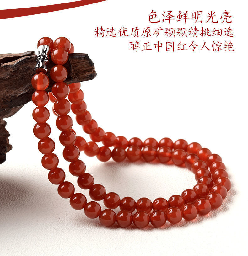 Red agate tower chain ice chalcedony necklace jewelry MN1122601